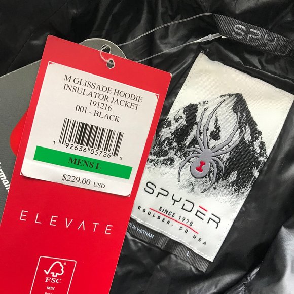 SPYDER Glissade Hoodie Puffer Jacket Coat Mens NWT - Picture 4 of 8